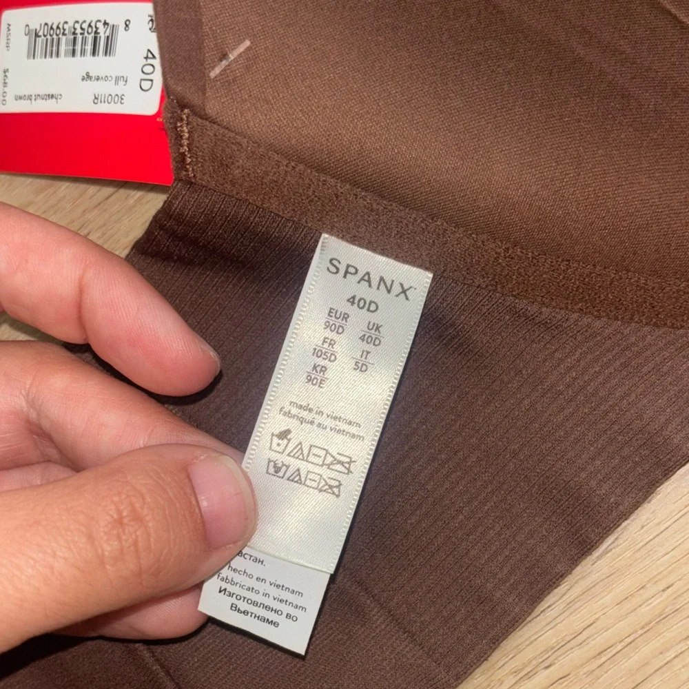 NWT Spanx Bra Front Close Full Coverage Chestnut Brown Size 40D - Picture 8 of 11